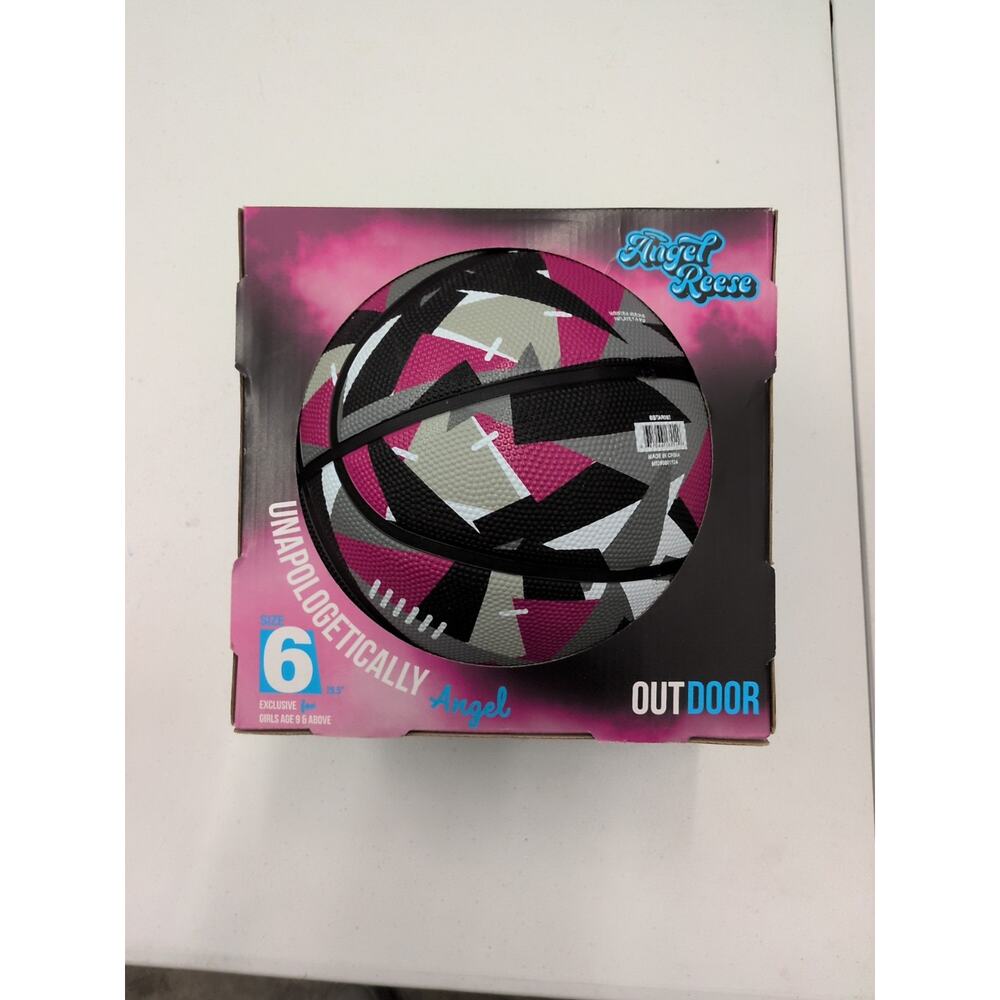 Angel Reese Outdoor Basketball Size 6 Girls Youth 28.5” Rubber Basketball Pink B